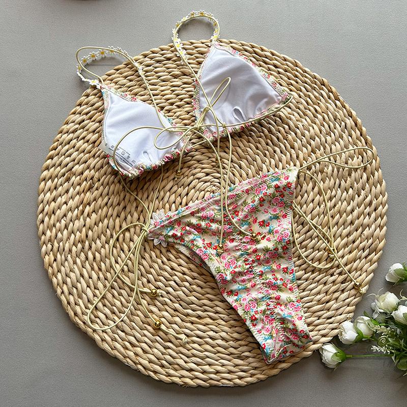 Micro Bikinis Sexy Women Swimsuit Swimwear Female Flower Bikini Set Biquini Bathing Suit Ruffle Swimming Suits Beachwear
