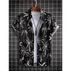Tropical Coconut Tree Pattern Men's Short Sleeve Button Down Lapel Shirt For Summer Resort Holiday Hawaiian Style Oversized Tops