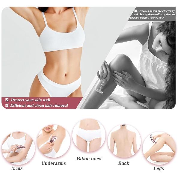 Электробритва для женщин для ног, триммер для бикини, электрические бритвы для женщин для подмышек, лобка, перезаряжаемая женская бритва, влажное/сухое использование, безболезненная