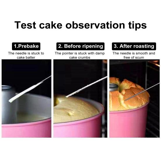 2 шт. Тестер для торта из нержавеющей стали, палочка для проверки готовности, вспомогательные кухонные инструменты для проверки выпечки, проверка готовности десерта для точности выпечки