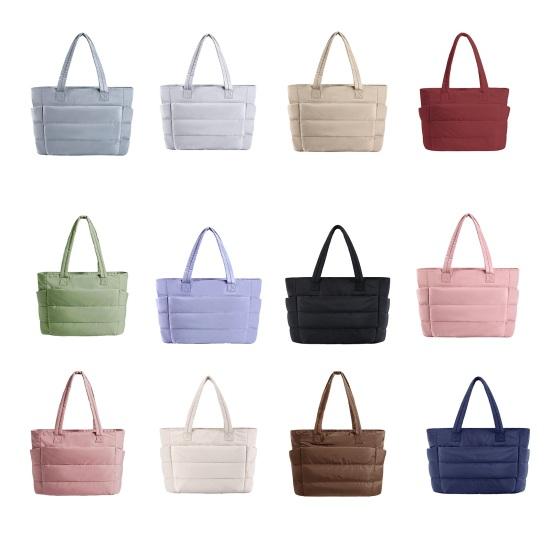 Женская сумка через плечо, стеганая сумка-тоут, большая вместимость, легкая, водонепроницаемая, с несколькими карманами, сумка для ноутбука, для работы, путешествий, спортзала