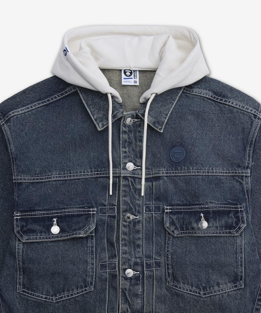 Aape Aapenow Detachable Hooded Denim Jacket - Blue / Aapljm7766Xxqblx