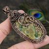 Натуральный камень Яшма тропического леса Медная проволока оплетка Подарок Подвеска 3.47 l5F02