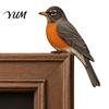 Artistic Feather Detail Bird Statue Wooden Door Topper Decor, Adorable Shape Corner Statue, Handcrafted Wood Decor Sign, Woodland Small Room