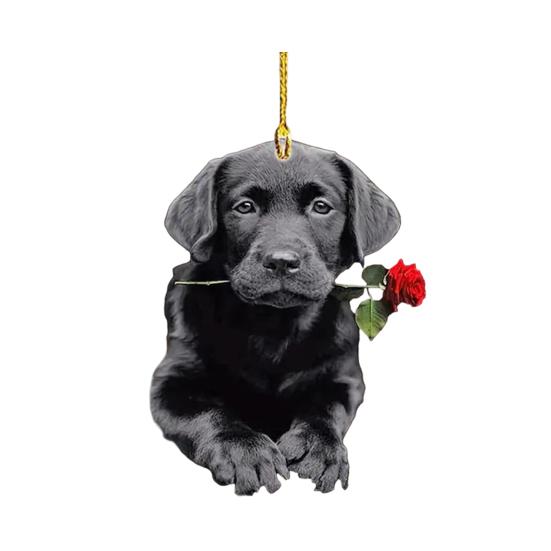 Милые подвески в виде кошки, собаки и розы, 2D акриловый брелок, новинка, шарм на тему питомцев для зеркала автомобиля, сумки, дома, праздничное украшение