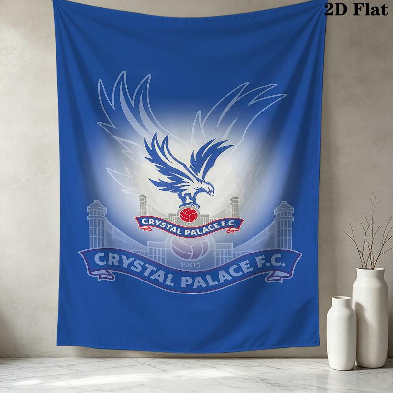 Crystal Palace Football Club Wall Tapestry Aesthetic Wall Hanging Printed Fabric Blanket Decorative Tapestries for Bedroom Living Room Home Decor