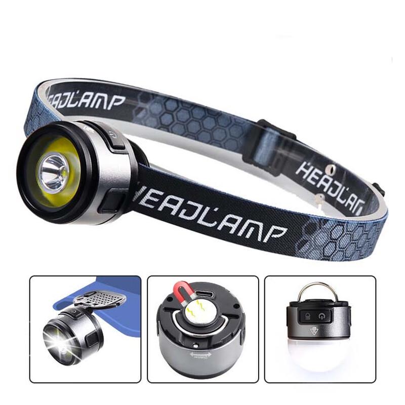 UOSU T040 Outdoor LED Headlamp with Red Light and Magnetic Base