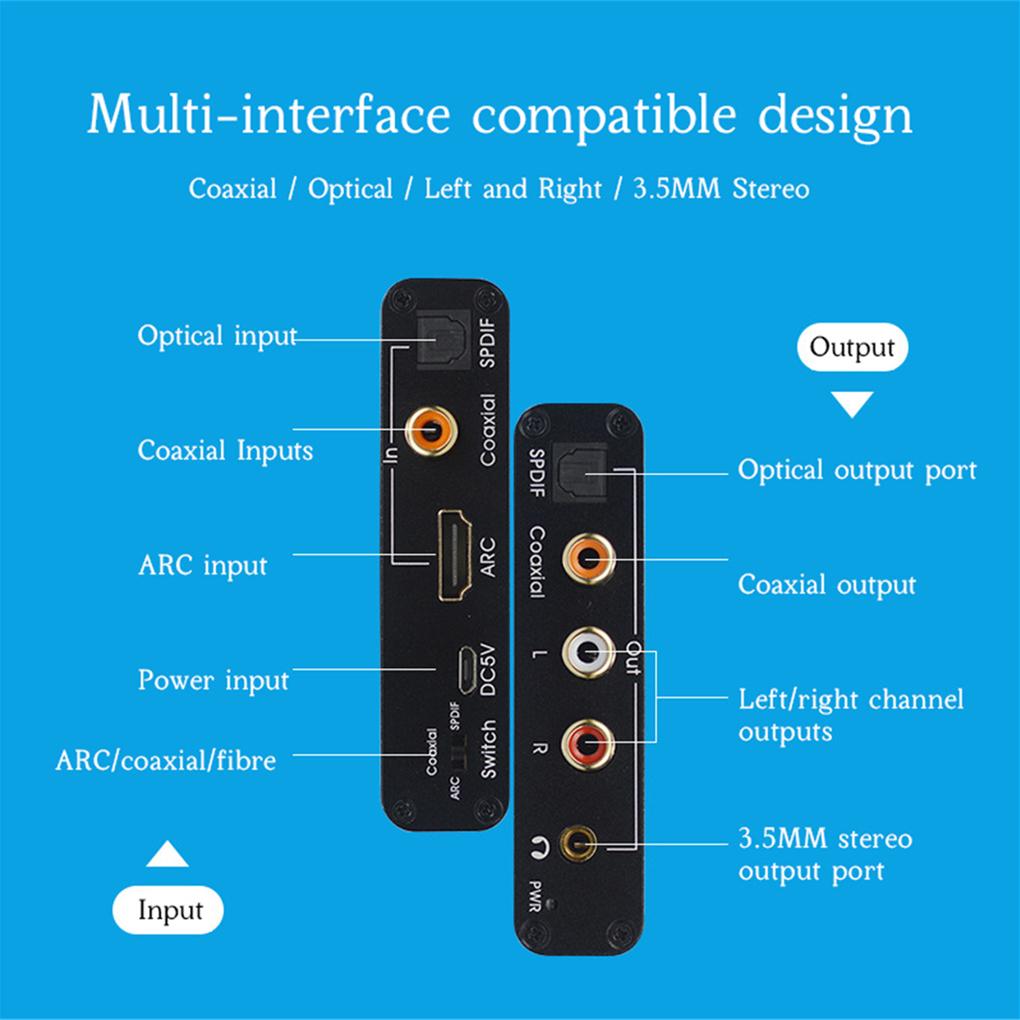 Аудио экстрактор адаптер 3,5 мм HDMI-совместимый цифровой оптический аналоговый ЦАП преобразователь разветвитель для телевизора