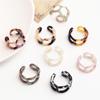 Simple Personality Resin Adjustable Open Rings for Women Girls Charm Acetic Acid Ring Couple Jewelry Marble Pattern Rings Gifts