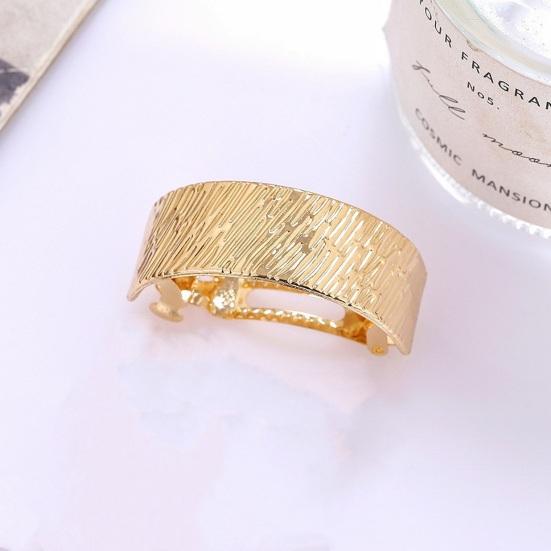 Metal Ponytail Hair Clip Geometric Semi-circle Anti-slip Strong Silver Color Curved Golden Shiny Alloy Hold Women Hair