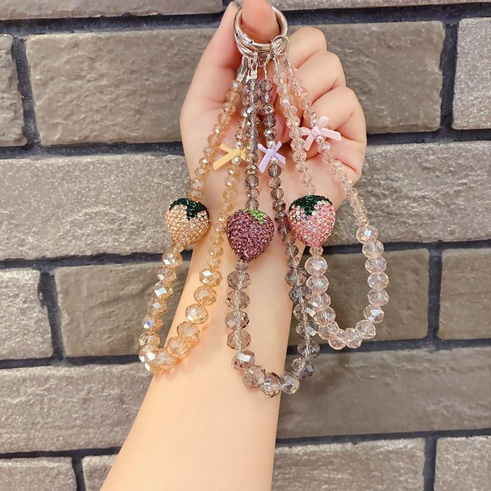 Bling Mobile Phone Chain Luxury Phone Lanyard Cute Charm Beaded Phone Bracelet Hand-Held Wrist