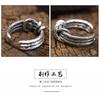 Adjustable Open Finger Ring Men Women Vintage Rustic Braided Rope Design Plated Geometric Animal Motif Band