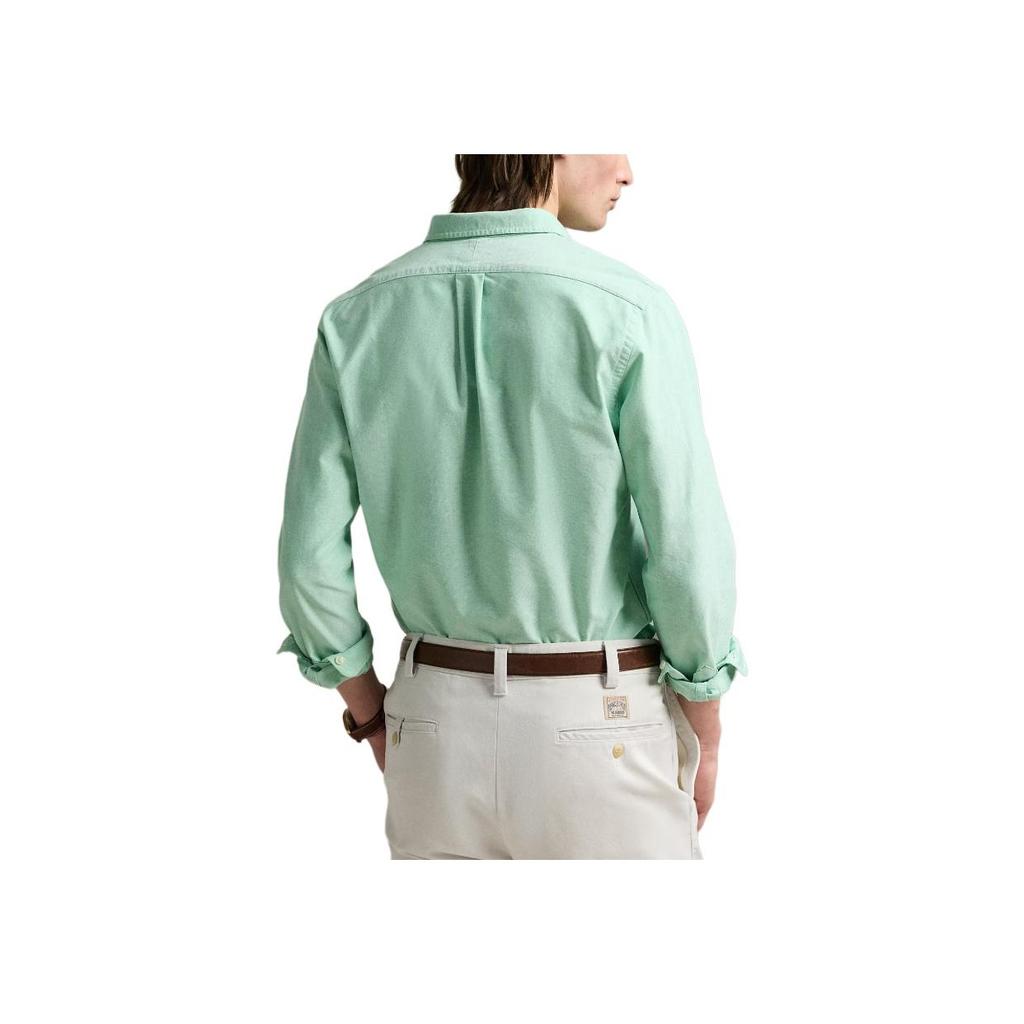 Polo Ralph Lauren Logo Embroidered Long Sleeve Loose Fit Button-Up Shirt Men Shirts Emerald 710792161017