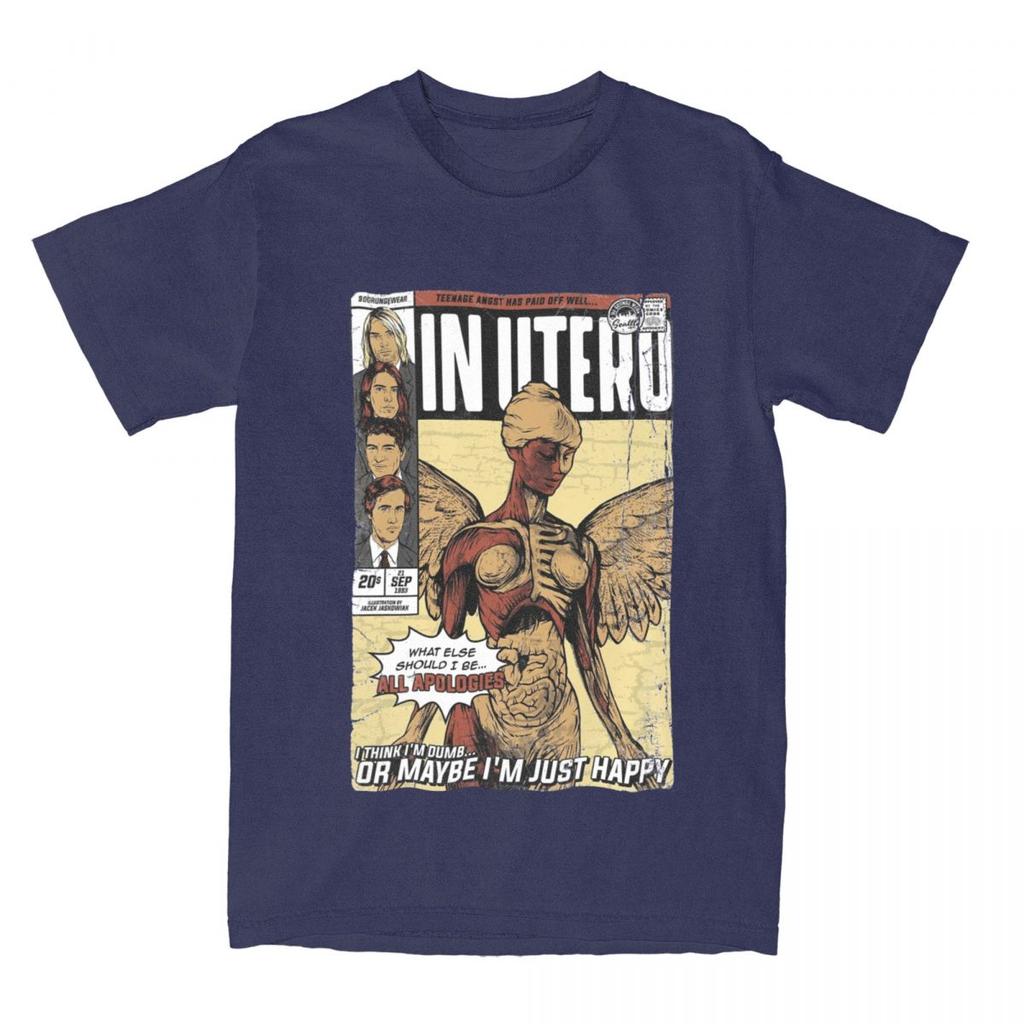 Casual In Utero Kurt Cobain T Shirt Unisex Women Cotton Tee Shirt Adult Clothes
