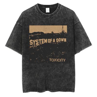 Футболка с обложкой музыкального альбома System of A Down Toxicity, мужская, свободного покроя, рок-футболка, альтернативная футболка 90-х годов, металл-мерч