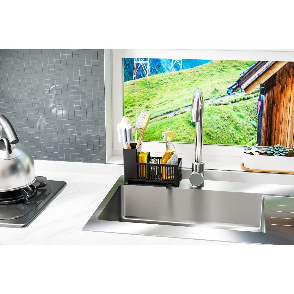 Kitchen Sink Rack Kitchen Dishcloth Sponge Drainer Countertop Rag Organizer