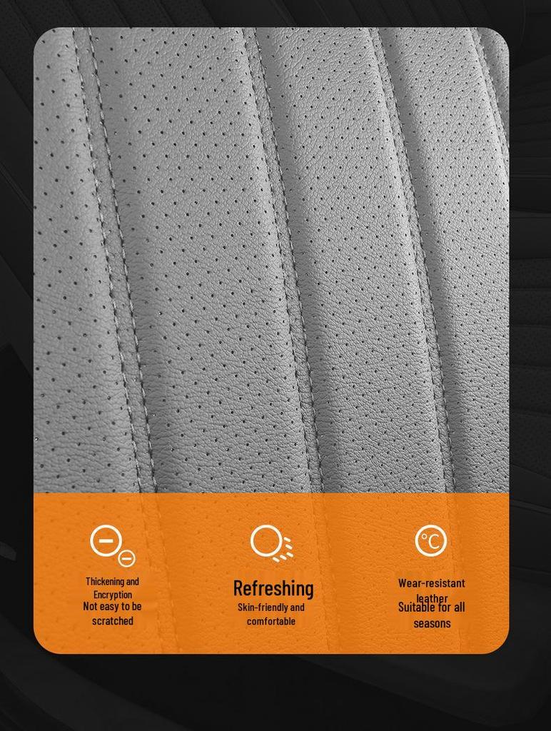 Custom-Fit Leather Car Seat Cushion for Wuling Qingkong - Cute Cartoon Design, Full Coverage for Four-Seat Models