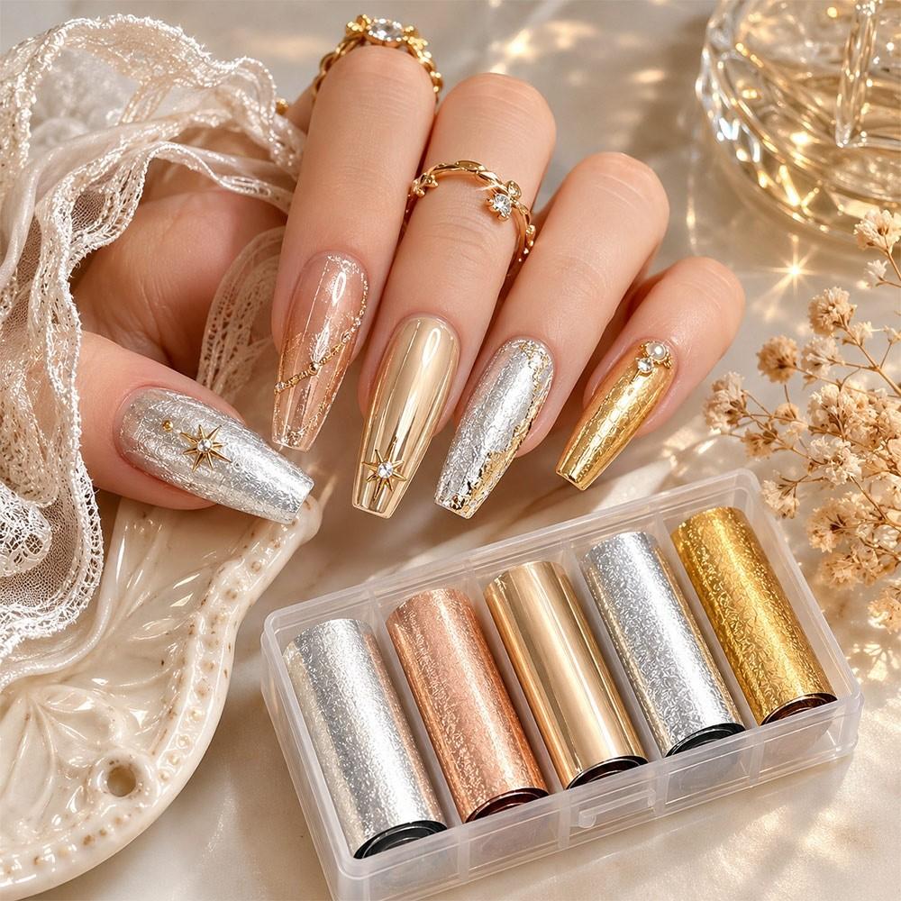 Laser Nail Stickers Lace Design Nail Art Stickers Professional Manicure Decals Nail Decoration