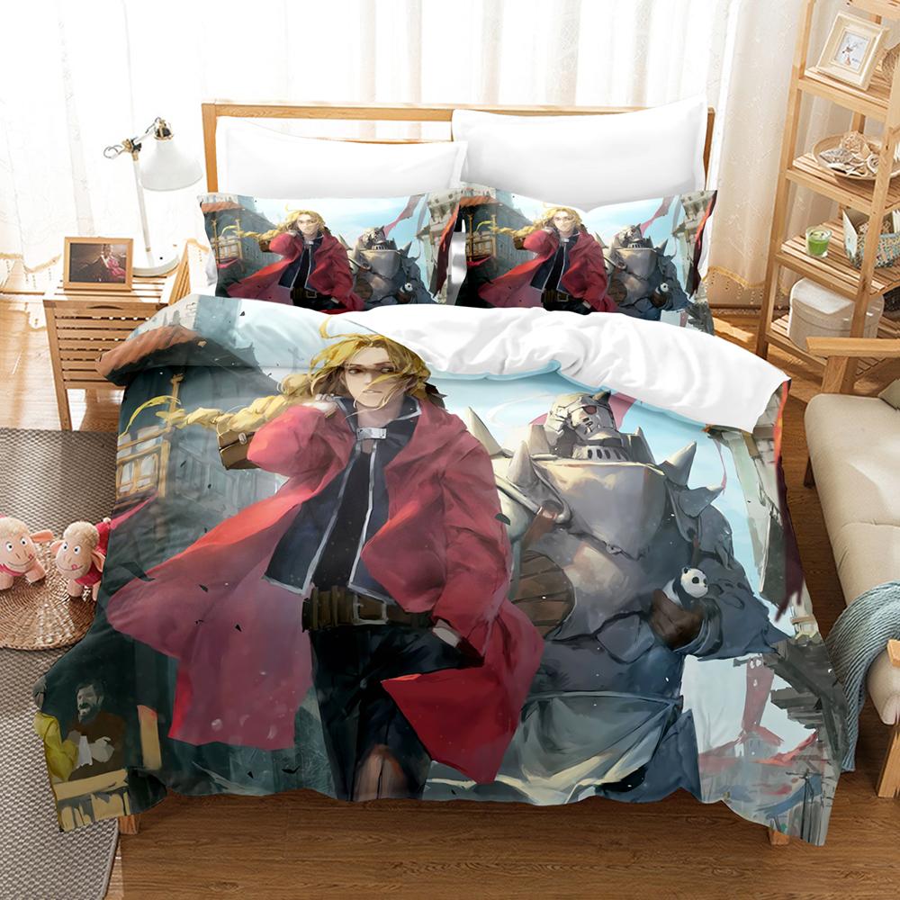 Anime Fullmetal Alchemist Bedding Collections Duvet Cover Collection With Pillowcase Twin Full Queen King Bedclothes With Bed Linen Home Textiles