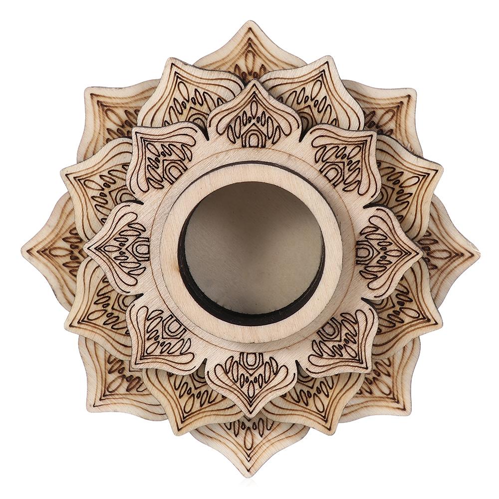 To Use Lotus Pattern Crystal Carving Crystal Ball Base Meditation Decor Wooden Ornaments Wood Base