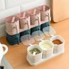 Condiment Jars Salt Spice Containers Seasoning Storage Boxes Set with Spoons