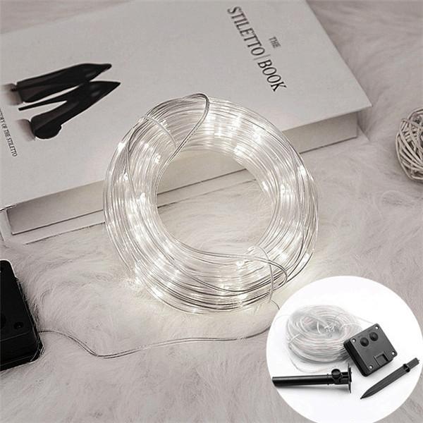 7 м/12 м/22 м/32 м светодиодная солнечная лампа для украшения сада сказочная гирлянда гирлянда уличная водонепроницаемая веревочная полоса свет Рождественская гирлянда Декор для вечеринки