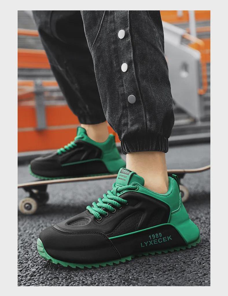 2024 Мужская модная сетчатая кожаная повседневная спортивная обувь, увеличивающая рост