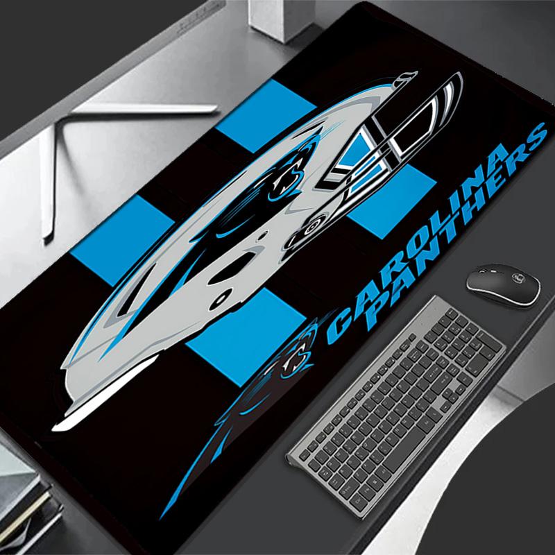 Carolina Panthers Theme Premium Non-slip Mouse Pad with Stitched Edges,Durable Rubber Material,for Desktop & Gaming Great Gifts