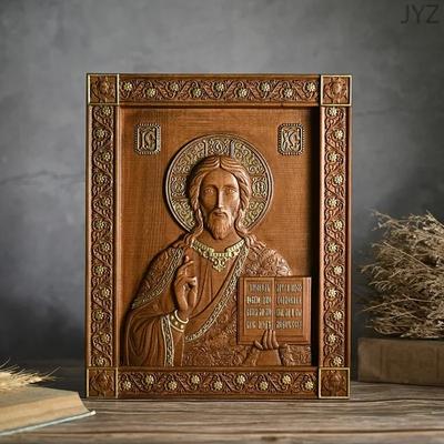 Религиозная 35см Православная Икона Статуя Иисуса, Настенные Украшения-Иконки Святых для Церкви и Дома