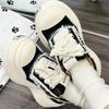 Bandage Canvas Shoes Black and White Couple's Big Head Shoes Guochao Platform Soles Men's and Women's Trend Versatile Heightening Board Shoes Tide