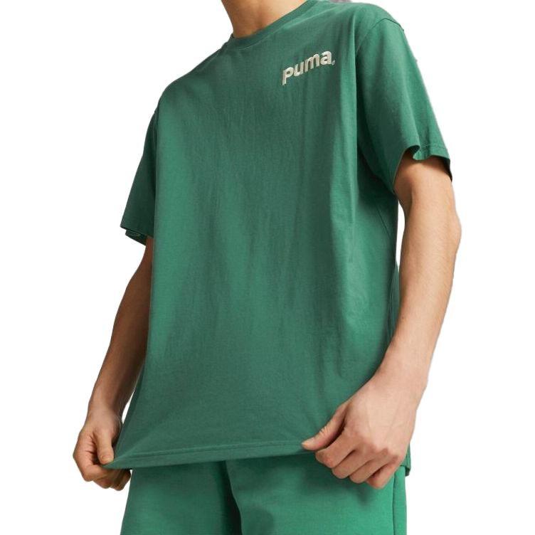 Puma Футболки Мужские Темно-зеленые С круглым вырезом Умеренный Прямой крой 622536-37
