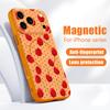 Красивый чехол с принтом вишни для iPhone 17 Pro Max Магнитный для Magsafe Гибридный матовый чехол из ТПУ+ПК для iPhone 16 15 14 13 Pro Max