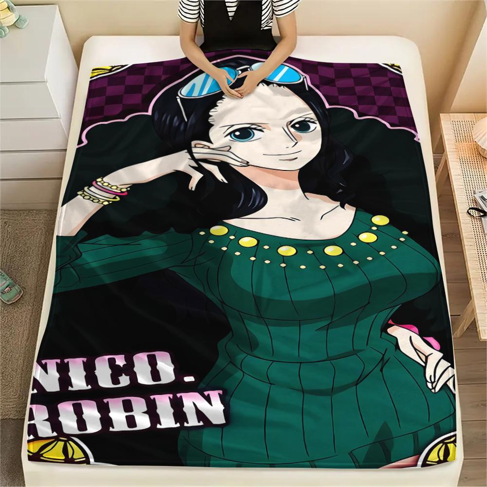Фланелевое одеяло с принтом персонажей One Piece, Высококачественное, Удобное для всех сезонов, Декор для дома, Тепло и уют, Идеально для рождественских подарков