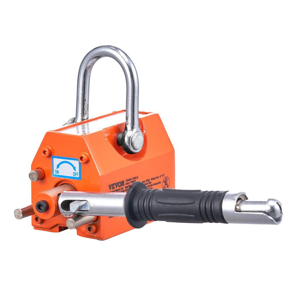Magnetic Lifter, 220 lbs/100 kg Pulling Capacity, 2.5 Safety Factor, Neodymium & Steel, Lifting Magnet with Release, Permanent Lift Magnets, Heavy