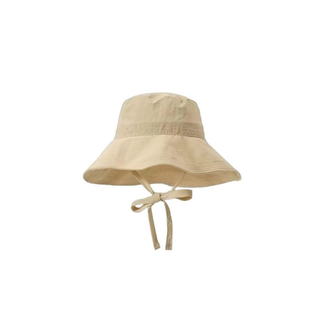 Simple Solid Color Sunscreen Bucket Hat Breathable Adjustable Fisherman Hat Thin Korean Style Wide Brim Sun Hat Hiking