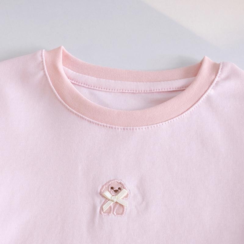 Девочки Футболки Лето Детские Хлопковые Топы с Коротким Рукавом для Малышки Милая Одежда Детская Спортивная Верхняя Одежда Пуловер Футболка