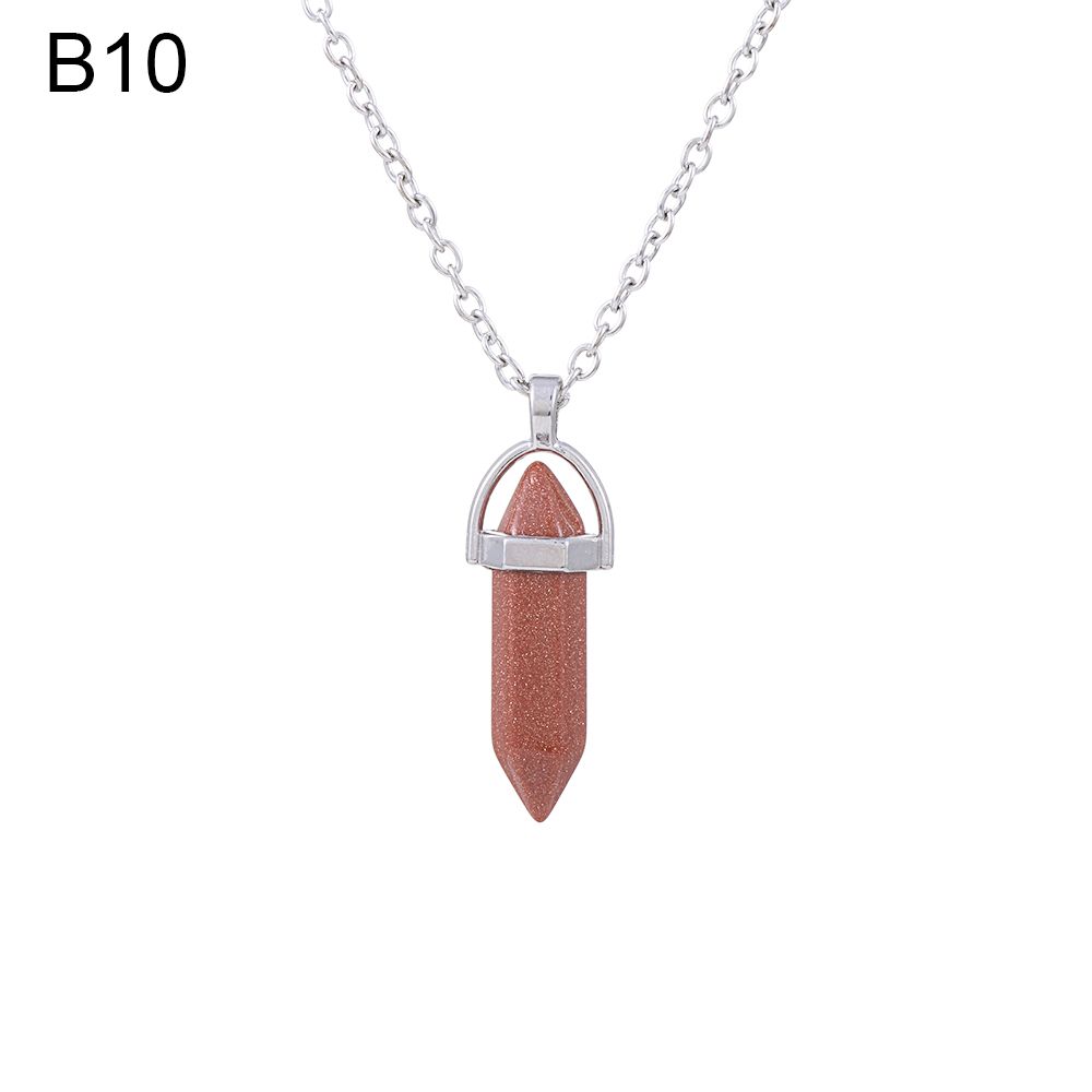 Покрытая чакра гексагональный натуральный кристалл ожерелье кварцевая цепочка камень кулон ювелирные изделия аксессуары