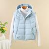 New puff hooded down cotton vest women's fashion pressing line design light and thin ribs wind vest