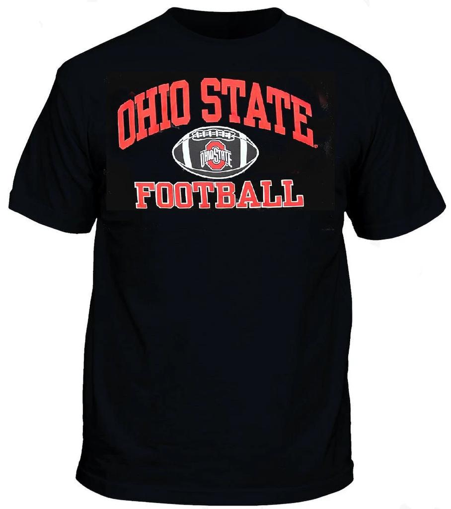 Черная футболка с графическим принтом Ohio State Buckeyes для американского футбола, с коротким рукавом