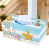 Mediterranean Wooden Tissue Box Restaurant Cafe Napkin Tray Home Decoration(starfish)