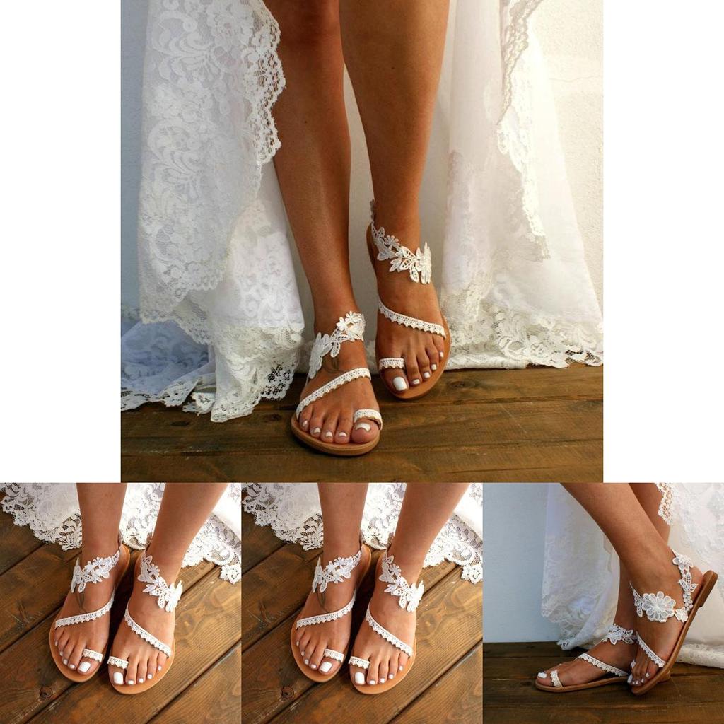 Elegant Women's Lace Boho Sandals With Ring Toe For Ultimate Summer Comfort