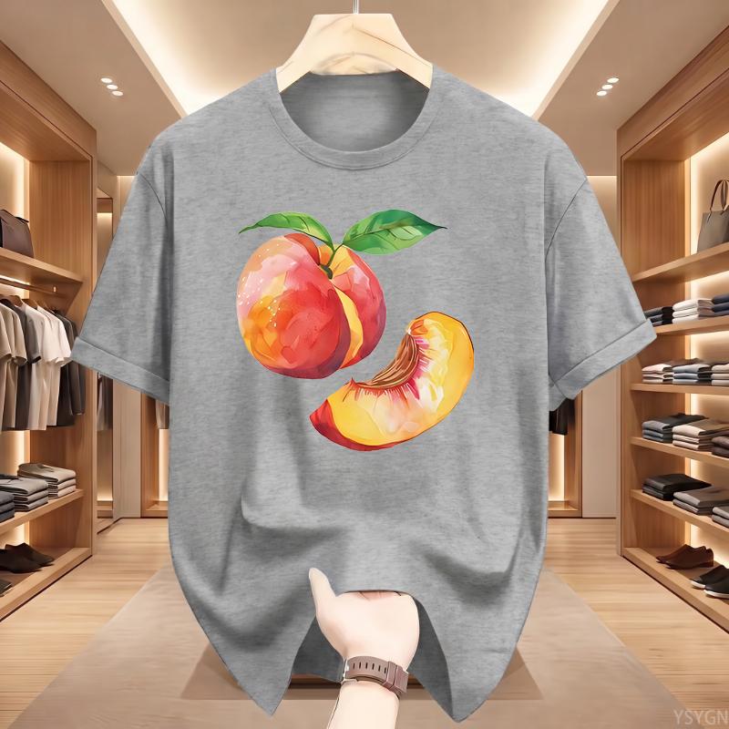 Летняя футболка с коротким рукавом Harajuku Streetwear с изображением целого персика и мужчины-слайса, эстетичные топы