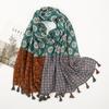 Мода Женщины Богемия Ацтекский Цветочный Пэчворк Кисточки Шарф Леди Принт Шали и Накидки Женские Фуляры Эшарп Дизайнер 180*90См