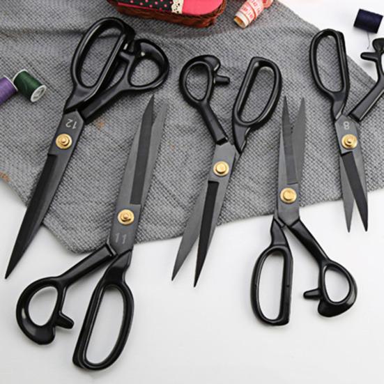 High Carbon Steel Tailor Scissors Sharp Blade Metal Fabric Scissors Multipurpose Dressmaker Sewing Embroidery Faux Leather Craft Cutting Shears