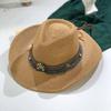 Summer Women's Men's Sun Hat Western Cowboy Gentleman Jazz Sunscreen Handmade Straw Hats