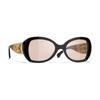 CHANEL Hollow temple design, metal acetate fiber, butterfly-shaped sunglasses, same style for men and women, black