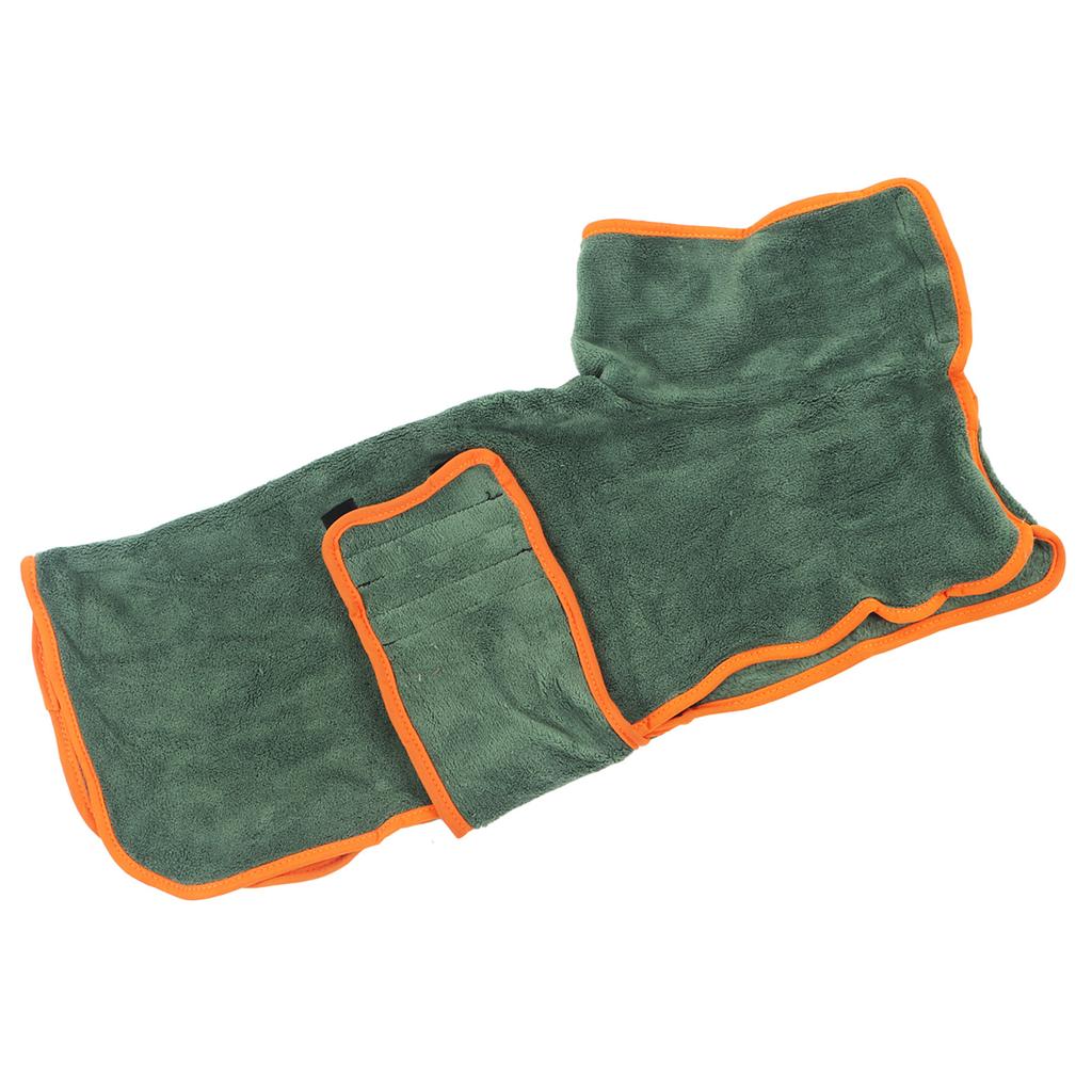 Халат для сушки собак, быстросохнущий, впитывающий воду, сохраняющий тепло, для щенков и больших собак, зеленый, размер L