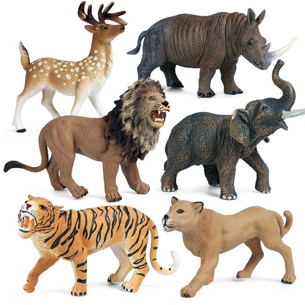 World Wild Miniatures Elephant Cheetah Tiger Children Gift Animal Model Action Figures Kid Toy