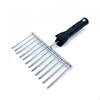 Гребень для текстурирования из нержавеющей стали Металлические зубья Мелкозубчатый инструмент для текстуры Прямоугольная головка Текстурирование