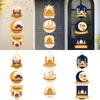 Eid Mubarak Paper Hanging Sign Moon Castle Lantern Front Door Hanger Welcome Sign DIY Ramadan Kareem Islamic Muslim Party Gifts